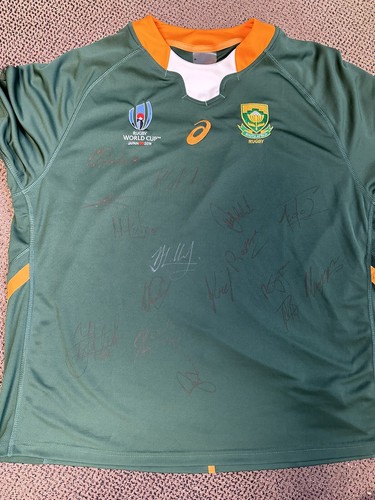 SOUTH AFRICA SQUAD SIGNED RUGBY SHIRT ASICS 4XL BNWT 2019 WORLD CUP SPRINGBOKS