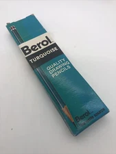 Vintage Berol 375 Turquoise No. 2H Drawing Pencils Full Box Of 12 Made In USA