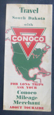 1946 South Dakota road map Conoco  oil  gas