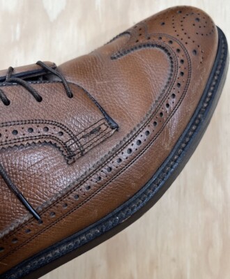 Florsheim Imperial Shoes 9.5 C Kenmoor Vintage V-Cleat Long Wing