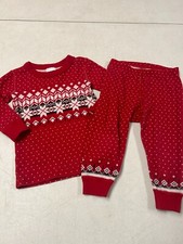 HANNA ANDERSSON ORGANIC COTTON SNOWFLAKE LONG JOHNS 2 PC PAJAMAS 80 18 24 M