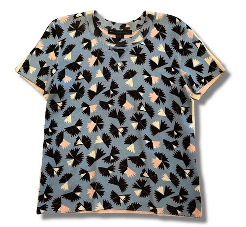 Marc By MARC JACOBS Pinwheel Blue Print Blouse Top Short Sleeve SMALL - 第 1/6 張圖片