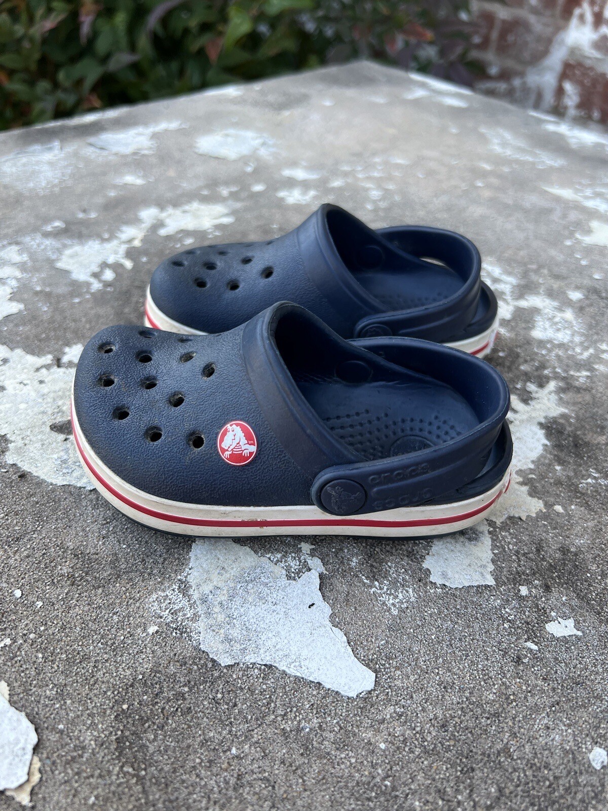 Crocs Baby Toddler Navy Blue Slip On Water Clogs Size 4-5C-image