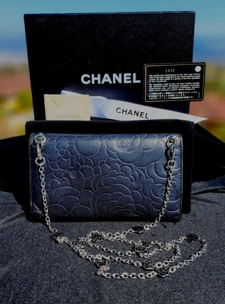 CHANEL Chanel long wallet Coco mark Camellia Flap black #2