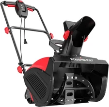 Powersmart 18-Inch Corded Snow Blower, Electric Snow Thrower with 15-Amp Motor, 