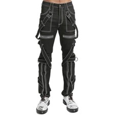 Gothic Straps Zipper Stitch Trousers Rock Studs Metal/Chain Trouser Pants