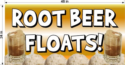 2' X 4' VINYL BANNER ROOT BEER FLOATS ICE CREAM SODA NEW!