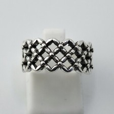 Gothic X Beaded Ring, Adjustable Open Size