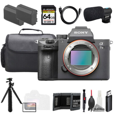 Sony Alpha a7 III (Body) + Mic + 64GB + Extra Battery+ Tripod- Accessory Kit