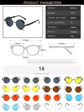 Steampunk Round Sunglasses Men Women Vintage Punk UV400 Mirror Lens