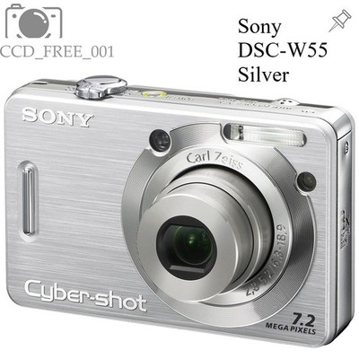 Sony Cyber-shot DSC-W55 Vintage Digital Camera 7.2MP 3x Optical Zoom Silver