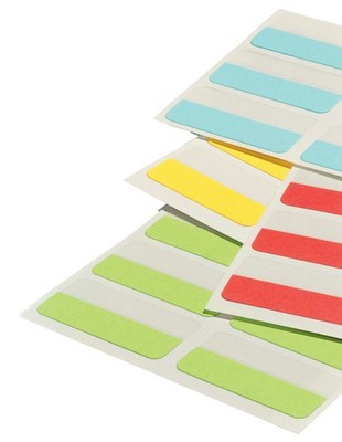 DURABLE Haftstreifen Quick Tab aus PET farbig sortiert Länge: 40 mm 48 Streifen