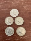 Kennedy Half Dollar Coins Lot of 5 - 40% Silver 1966 thru 1968