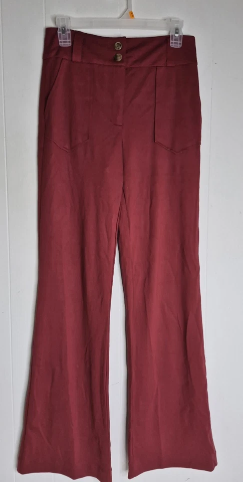 NWT LULAROE Emery Wide Leg Burgundy Dress Pants Women's Size XS - Image 2 of 4