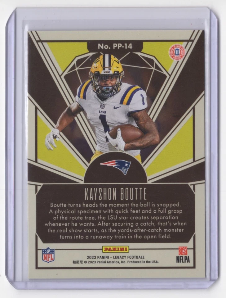 -2023 Panini Legacy Prized Prospects Kayshon Boutte Rookie New England Patriots - Image 2 of 2