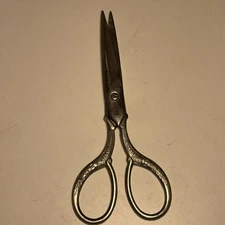 Vintage Eversharp Forged Steel Scissors with Ornate Handles U.S.A Silvery Pretty