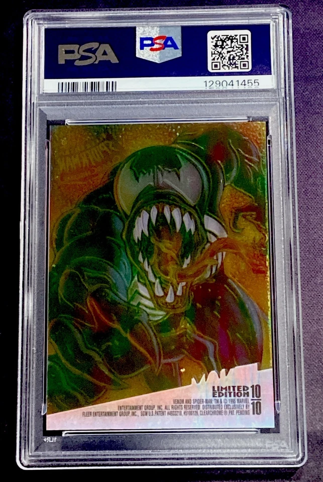 1995 Ultra Spider-Man #10 VENOM CLEARCHROME PSA 10 GEM MINT - Image 2 of 2
