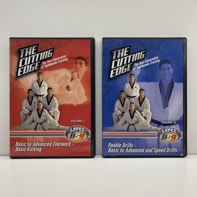 Lot of (2) Steven Lopez Cutting Edge Olympic Style Taekwondo DVDs Volume 1 & 3