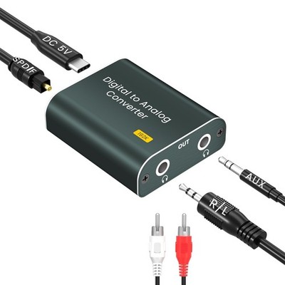 Digital to Analog Audio Converter,192kHz DAC DAC, Optical Dual 3.5mm Jack 