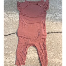 Posh Peanut Girls Dusty Rose Pink Bamboo Ruffle Romper One Piece 2T