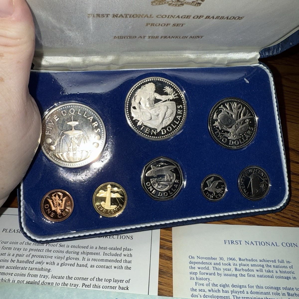 1973 First National Coinage of Barbados Proof Set Silver Coins