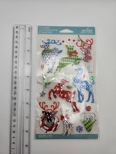 Jolee's Boutique Christmas Reindeer 3D Stickers Holiday Embellishments Scrapbook