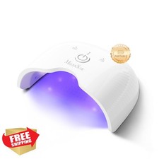 MelodySusie Mini Cordless UV Nail Lamp, Rechargeable, White, Smart Sensor