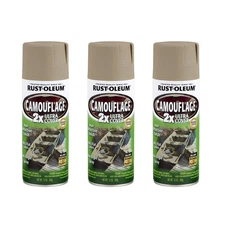 Rust Oleum Camouflage Ultra Cover 2X Paint Khaki Non Reflective 3 Pack