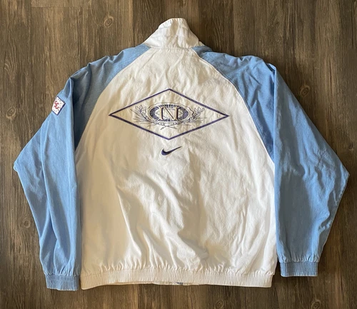 Veste bomber vintage années 90 Nike Supreme Court bleu/blanc écusson tennis homme XL