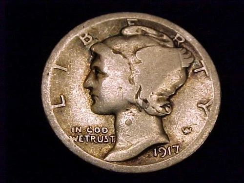 1917-D  Mercury Dime, Good grade