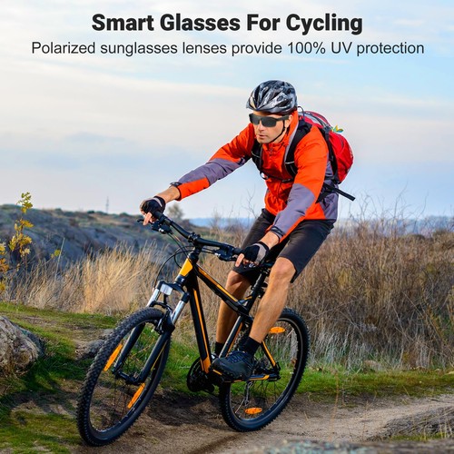 Occhiali Smart, Occhiali da Sole Bluetooth Polarizzati, Microfono e Altoparlanti Integrati, Voce... - Foto 2 di 9