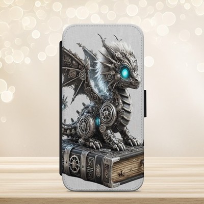 Drache Steampunk Gothic Handyhülle iPhone Samsung Google Pixel Flip Wallet Cover