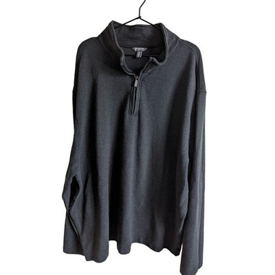 Van Heusen Flex Mens Sz 3XL Pullover Sweater Jacker 1/4 Zip Charcoal Gray
