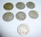 Lot of 7 Buffalo Nickels 1921-1937 – Indian Head 5 Cent Coins – Vintage US Coins
