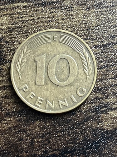 1977 Germany 10 Ten Pfennig Actual Coin TB3713* - Picture 2 of 2
