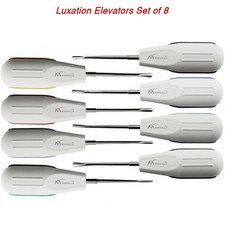 8 PCS White Dental Root Elevators Oral Surgery Luxating Tooth Loosening Elevator