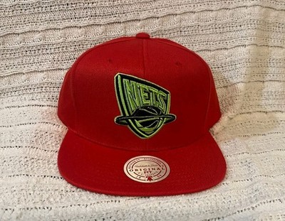 New Jersey Nets Mitchell & Ness Snapback Hat OSFM Reverse Grinch Red Team Cap