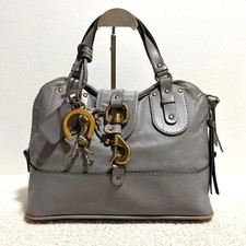 Borsa a mano Chloe Kerala in pelle grigia tote vintage fibbia charm zip 12,6"...