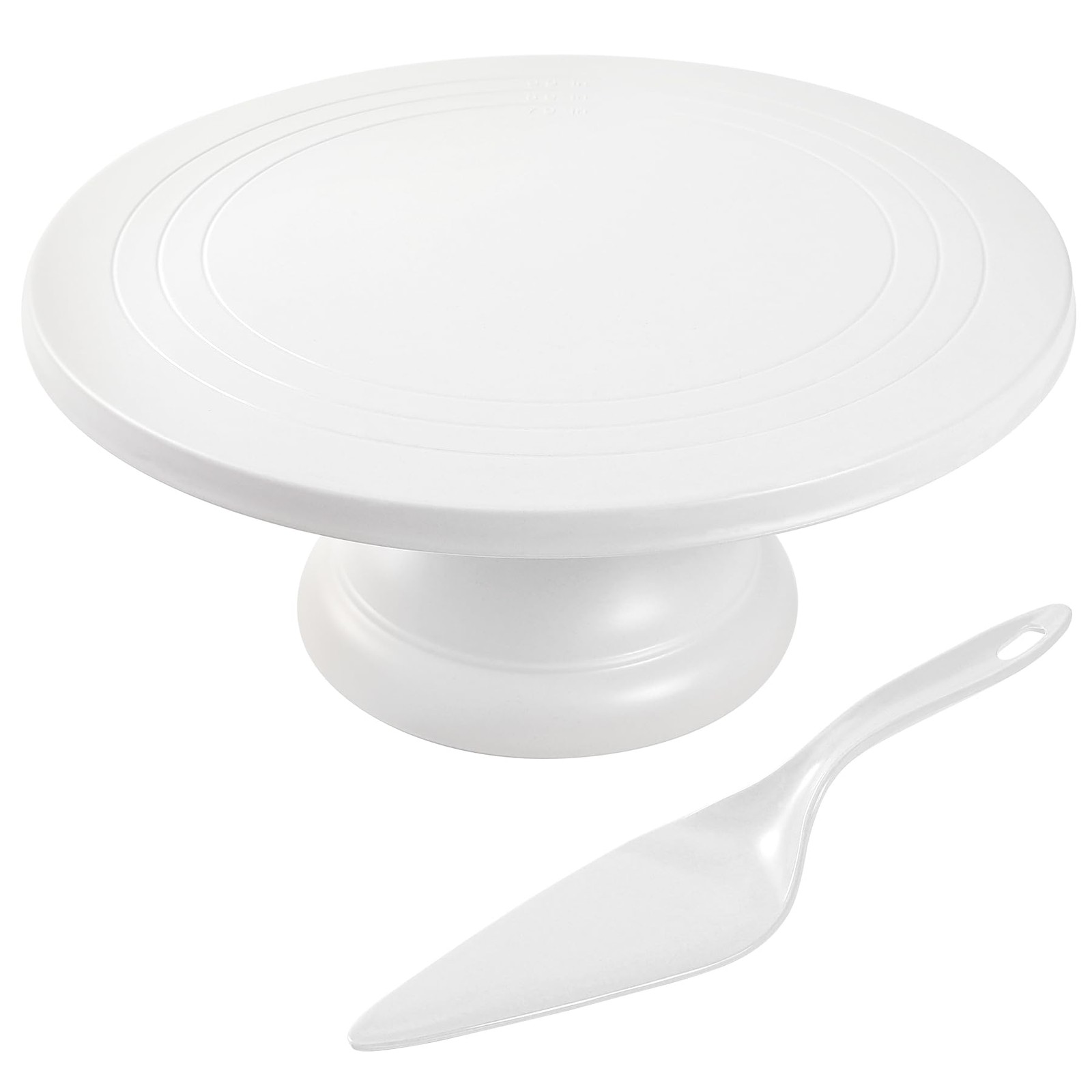 12-Inch Black Bamboo Fiber Cake Stand with Spatula for Cupcakes