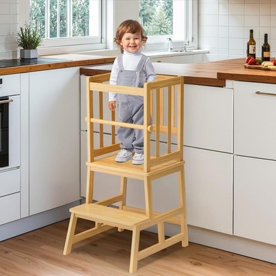 Kitchen Step Stool for Toddlers   Stable A-Frame Design Kids Standing Tower w...