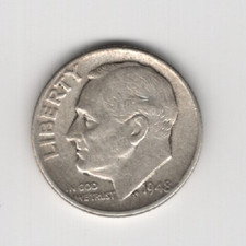 1948 P DIME 90% SILVER 10 CENTS PHILADELPHIA 10¢ UNITED STATES OF AMERICA USA