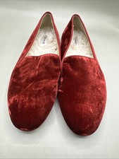 Birdies The Starling Faux Fur Velvet Loafer Burgundy Red Womens Size 6 NEW