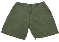 Canyon River Blues Mens Flat Front Chino Shorts Size 40 X 11 Olive Green Zip Fly