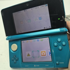 Nintendo 3DS Console Aqua Blue w/ Charger No Stylus - Tested Working 