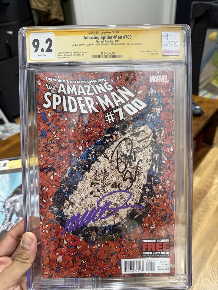 Amazing Spider-Man, #700 signed Dan Slott, Humberto Ramos, Edgar Delgado CGC 9.2 - Image 4 of 4