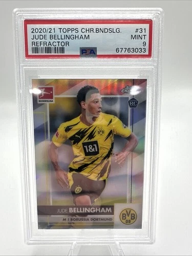 2020/21 Topps Chrome Bundesliga Jude Bellingham Rookie Refractor PSA 9