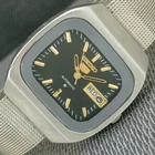 VINTAGE SEIKO 5 AUTOMATIC 6309A JAPAN MENS BLACK COLOR DIAL WATCH a2857-U