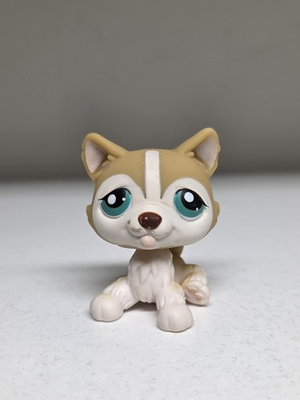 #ad Littlest Pet Shop #386 Golden Brown White Husky Teal Eyes Pets Around The World $12.99
