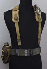 USGI ALICE Web Belt Suspenders w 2 Canteens Woodland 36 in Adjustable