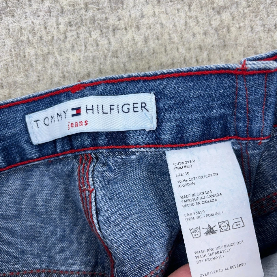 Jeans Carpintero Tommy Hilfiger Vintage Y2K Niños 10 Sueltos Patín Desteñido Juvenil 30x24 Foto 3 de 4